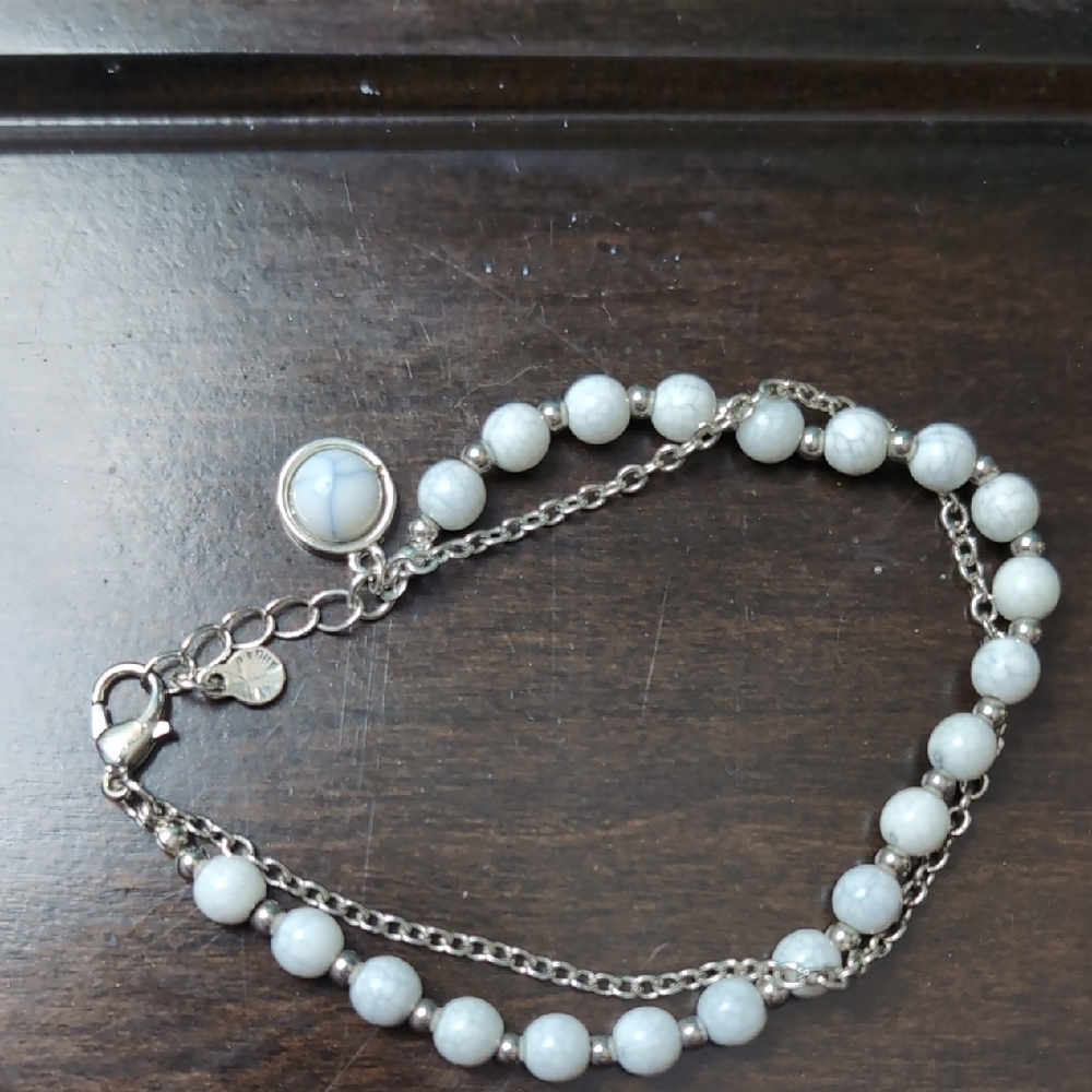 Bohemian Silver and Blue Charm Bracelet - Picture 3 of 5